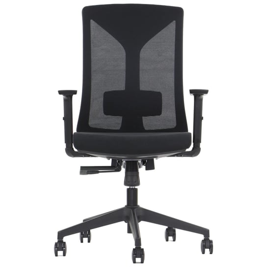 Ergonomiczne obrotowe krzesło biurowe HAGER, czarny, oparcie siatkowe, wysuw siedziska, oparcie siatkowe Stema