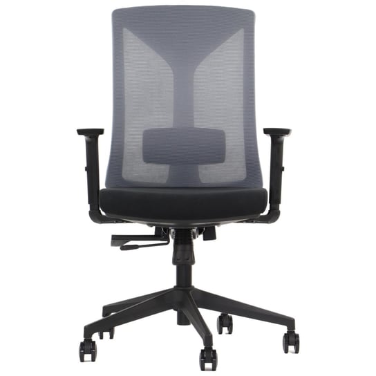 Ergonomiczne obrotowe krzesło biurowe HAGER, czarny / szary, oparcie siatkowe, wysuw siedziska, oparcie siatkowe Stema