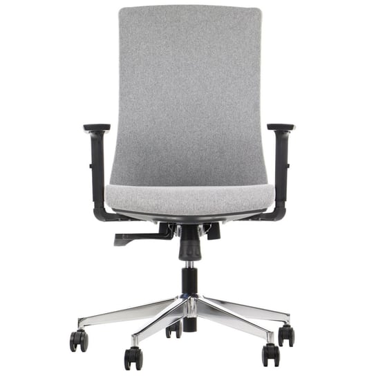 Ergonomiczne obrotowe krzesło biurowe TONO, szary, podstawa chromowana, wysuw siedziska, regulowane podłokietniki Inna marka