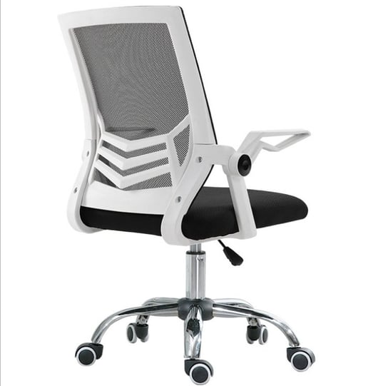 Ergonomiczny obrotowy fotel biurowy, krzesło z siatki- biało/czarny Hedo