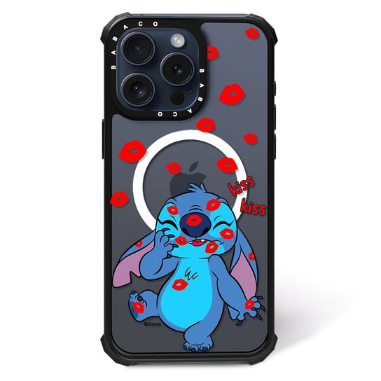 ERT GROUP Oryginalne i oficjalnie licencjonowane Disney wzór Stich 017 Magnetyczne etui na telefon komórkowy IPHONE 15 PLUS Etui kompatybilne z MagSafe, Przeźroczysty ERT Group