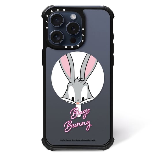 ERT GROUP Oryginalne i oficjalnie licencjonowane Looney Tunes wzór Bugs 023 Magnetyczne etui na telefon komórkowy IPHONE 15 PRO Etui kompatybilne z MagSafe, Przeźroczysty ERT Group