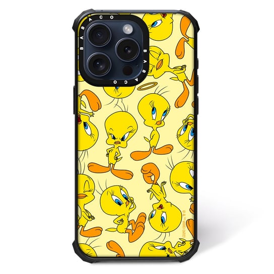 ERT GROUP Oryginalne i oficjalnie licencjonowane Looney Tunes wzór Tweety 010 Magnetyczne etui na telefon komórkowy IPHONE 15 PLUS Etui kompatybilne z MagSafe, Żółty ERT Group