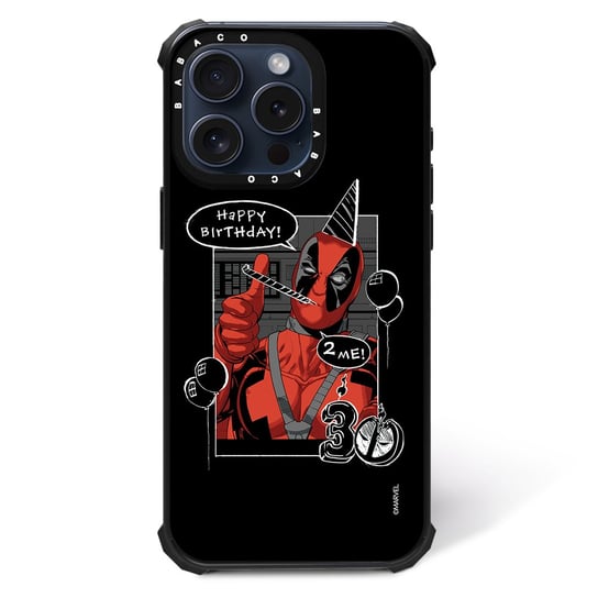 ERT GROUP Oryginalne i oficjalnie licencjonowane Marvel wzór Deadpool 014 Magnetyczne etui na telefon komórkowy IPHONE 13 PRO Etui kompatybilne z MagSafe, Czarny ERT Group