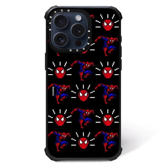 ERT GROUP Oryginalne i oficjalnie licencjonowane Marvel wzór Spider Man 025 Magnetyczne etui na telefon komórkowy IPHONE 15 PLUS Etui kompatybilne z MagSafe, Czarny ERT Group