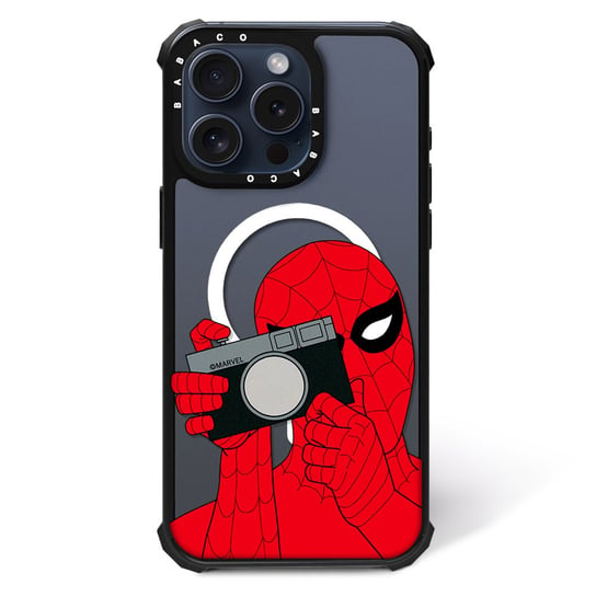 ERT GROUP Oryginalne i oficjalnie licencjonowane Marvel wzór Spider Man 026 Magnetyczne etui na telefon komórkowy IPHONE 14 PLUS Etui kompatybilne z MagSafe, Przeźroczysty ERT Group