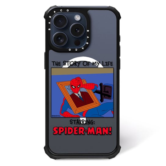 ERT GROUP Oryginalne i oficjalnie licencjonowane Marvel wzór Spider Man 036 Magnetyczne etui na telefon komórkowy IPHONE 15 PRO Etui kompatybilne z MagSafe, Przeźroczysty ERT Group