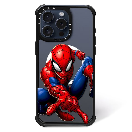 ERT GROUP Oryginalne i oficjalnie licencjonowane Marvel wzór Spider Man 040 Magnetyczne etui na telefon komórkowy IPHONE 15 PRO MAX Etui kompatybilne z MagSafe, Przeźroczysty ERT Group