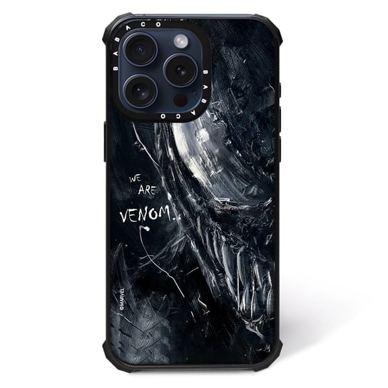 ERT GROUP Oryginalne i oficjalnie licencjonowane Marvel wzór Venom 006 Magnetyczne etui na telefon komórkowy IPHONE 15 PLUS Etui kompatybilne z MagSafe, Czarny ERT Group