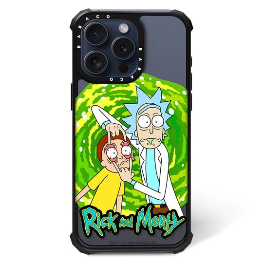 ERT GROUP Oryginalne i oficjalnie licencjonowane Rick and Morty wzór Rick i Morty 007 Magnetyczne etui na telefon komórkowy IPHONE 15 PRO MAX Etui kompatybilne z MagSafe, Przeźroczysty ERT Group