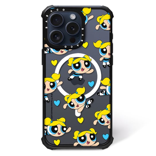 ERT GROUP Oryginalne i oficjalnie licencjonowane The Powerpuff Girls wzór Atomówki 008 Magnetyczne etui na telefon komórkowy IPHONE 15 PRO Etui kompatybilne z MagSafe, Przeźroczysty ERT Group