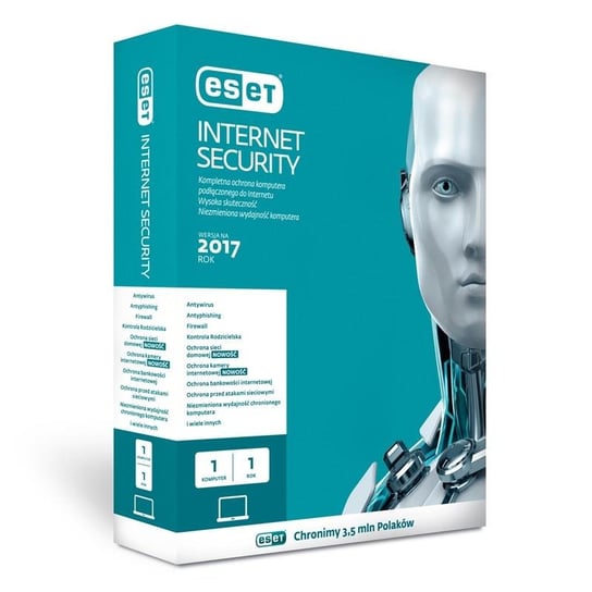 ESET Internet Security, BOX, 1 użytkownik, polski ESET