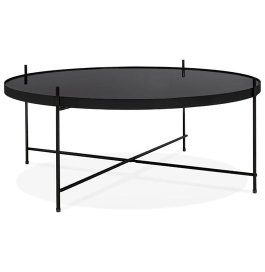 ESPEJO BIG, stolik śr 83cm czarny, szkło Kokoon Design
