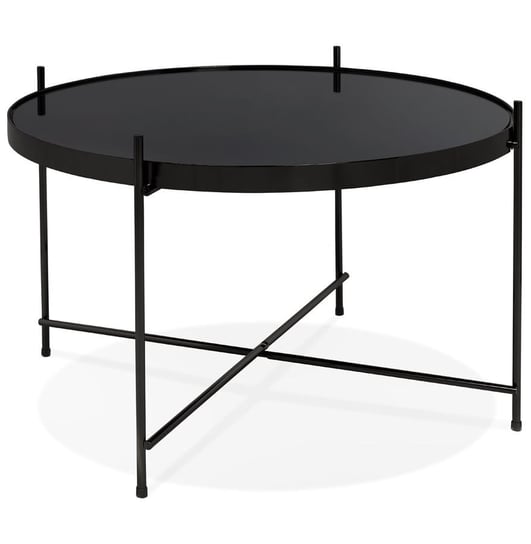 ESPEJO MEDIUM stolik ze szkłem śr. 63cm kolor czarny Kokoon Design