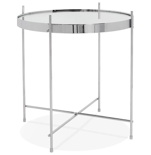 ESPEJO MINI, stolik śr 43cm k. chrom, szkło Kokoon Design