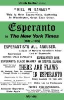 Esperanto in the New York Times (1887 - 1922) Becker Ulrich