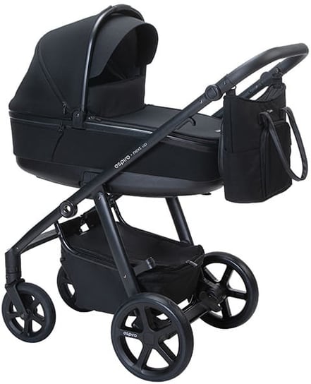 Espiro Next Up GEL - wielofunkcyjny wózek dziecięcy, zestaw 2w1 z opcją 3w1 | Black 310 Metal Black Espiro