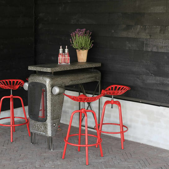 Esschert Design Stołek barowy w formie siedziska z traktora, czerwony Esschert Design