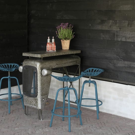 Esschert Design Stołek barowy w formie siedziska z traktora, niebieski Esschert Design