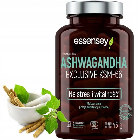 Essensey, Ashwagandha Exclusive KSM-66, Suplement diety, 90 kaps. Inna marka