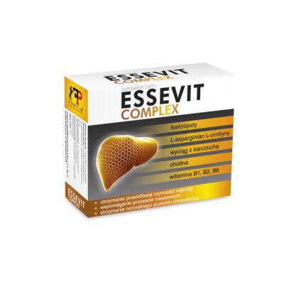 Essevit, Complex, Suplement diety wspomagający wątrobe, 45 kaps. Essevit