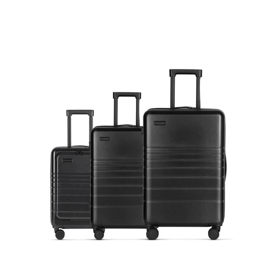 ETERNITIVE Zestaw 3 walizek, Materiał ABS, Zamek TSA, Koła 360°, Czarne ETERNITIVE