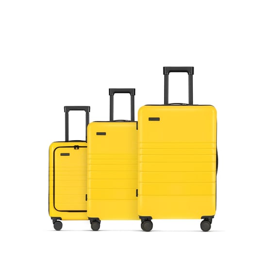 ETERNITIVE Zestaw 3 walizek, Materiał ABS, Zamek TSA, Koła 360°, Żółte ETERNITIVE