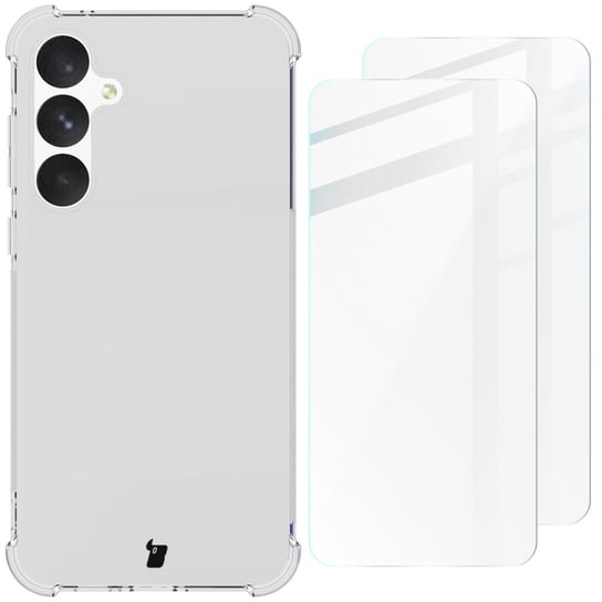 Etui + 2x szkło Bizon Case Clear Pack do Galaxy A55 5G, przezroczyste Bizon