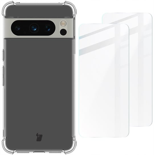 Etui + 2x szkło Bizon Case Clear Pack do Google Pixel 8 Pro, przezroczyste Bizon