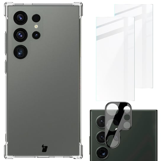 Etui + 2x szkło + obiektyw Bizon Case Clear Pack do Galaxy S24 Ultra, przezroczyste Bizon
