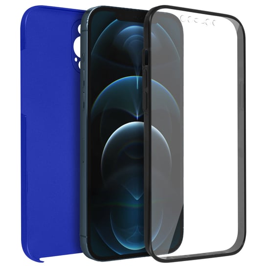 Etui 360° do iPhone'a 12 Pro Max Elastyczny przód i sztywny tył — niebieski Avizar