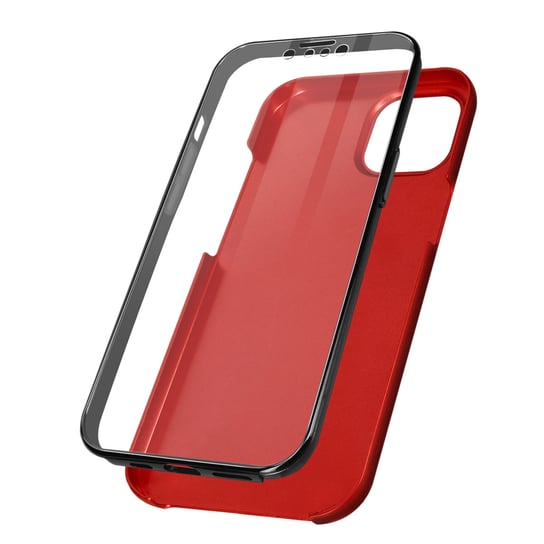 Etui 360° do iPhone'a 13 Pro Max Elastyczny przód i sztywny tył — czerwone Avizar