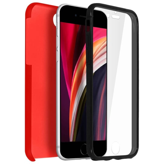 Etui 360° do iPhone'a 7 / 8 / SE 2020 Elastyczny przód i sztywny tył — czerwone Avizar