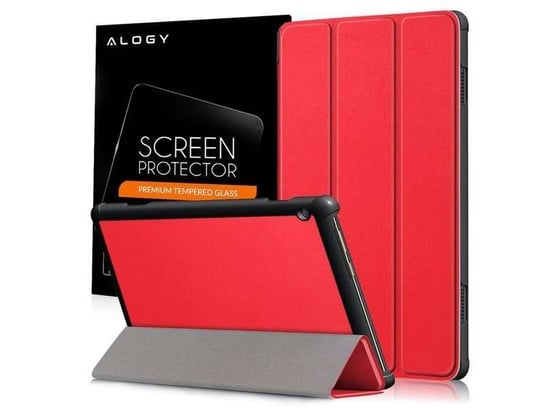 Etui Alogy Book Cover do Lenovo Tab M10 10.1 TB-X605 Czerwone + Szkło Alogy