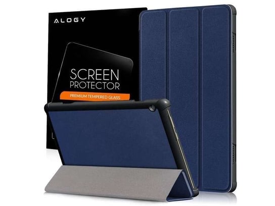 Etui Alogy Book Cover do Lenovo Tab M10 10.1 TB-X605 Granatowe + Szkło Alogy