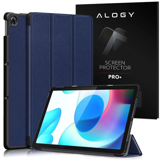 Etui Alogy Book Cover do Realme Pad 10.4 Granatowe + Szkło Alogy