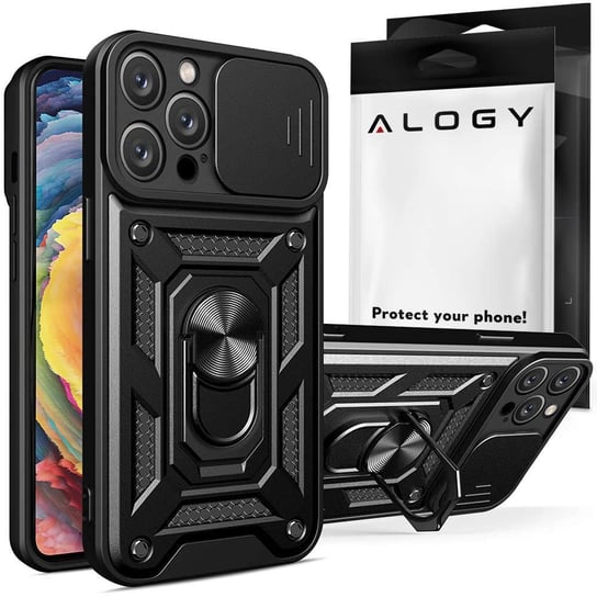 Etui Alogy Camshield Stand Ring z osłonką na aparat do Apple iPhone 14 Pro Max 4kom.pl