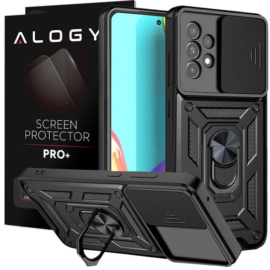 Etui Alogy Camshield Stand Ring z osłonką na aparat do Samsung Galaxy A73 / A73 5G + Szkło Alogy