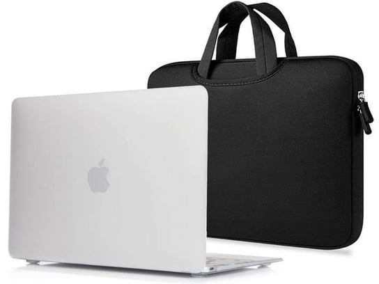 Etui Alogy Hard Case mat mleczne + torba neopren czarny do MacBook Air 2018 13 Alogy