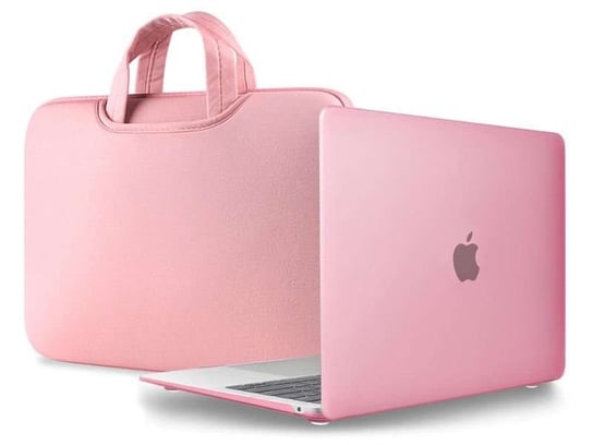 Etui Alogy Hard Case mat + torba neopren do MacBook Air 2018 13 różowe Alogy