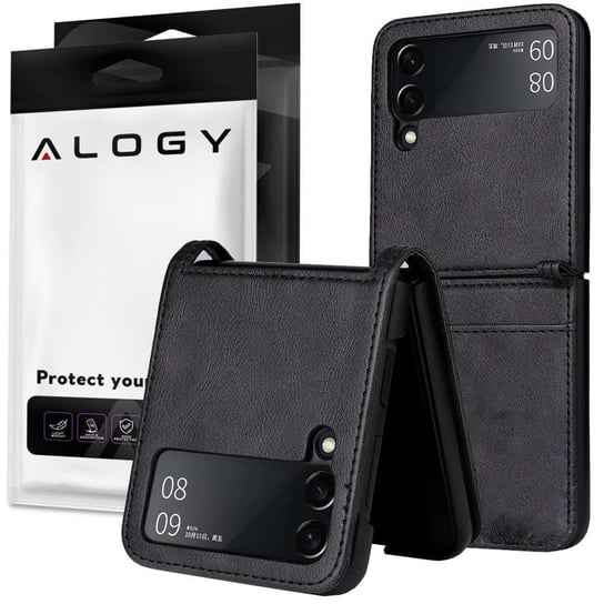 Etui Alogy Leather Wallet Case zamykane z klapką Skórzany Portfel do Samsung Galaxy Z Flip 4 5G Black 4kom.pl