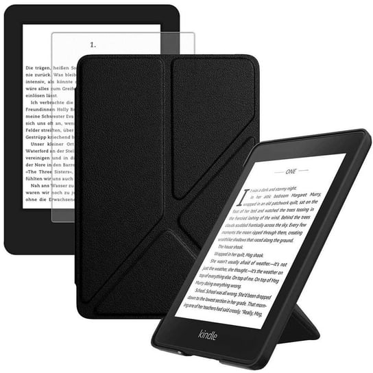 Etui Alogy Origami do Kindle Paperwhite 4 Czarne + Szkło Kindle