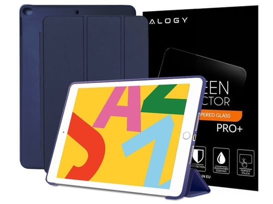 Etui Alogy Smart Case Apple iPad Air 2 silikon Granatowe + Szkło Alogy