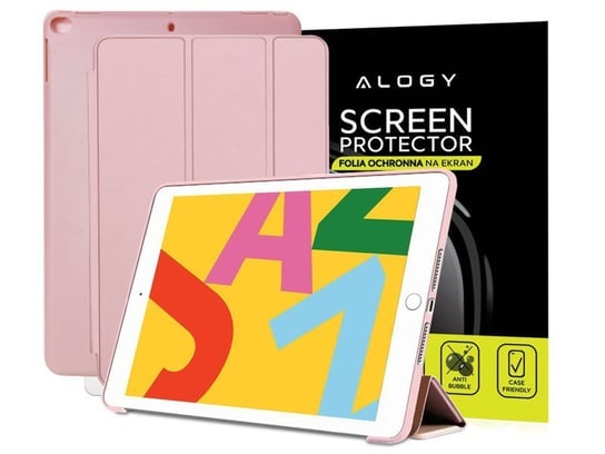 Etui Alogy Smart Case Apple iPad Air 2 silikon Różowe + Folia Alogy
