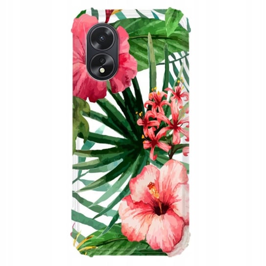 Etui Antishock Do OPPO A38 4G Pink Green Planty Rośliny Liście Mix Wzorów Funnycase