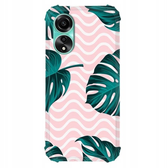 Etui Antishock Do OPPO A78 4G Pink Green Planty Rośliny Liście Mix Wzorów Funnycase