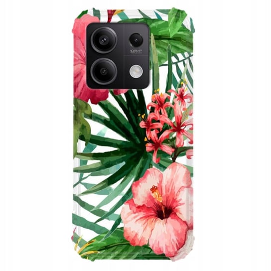 Etui Antishock Do XIAOMI REDMI NOTE 13 5G Pink Green Planty Rośliny Liść Wz Funnycase