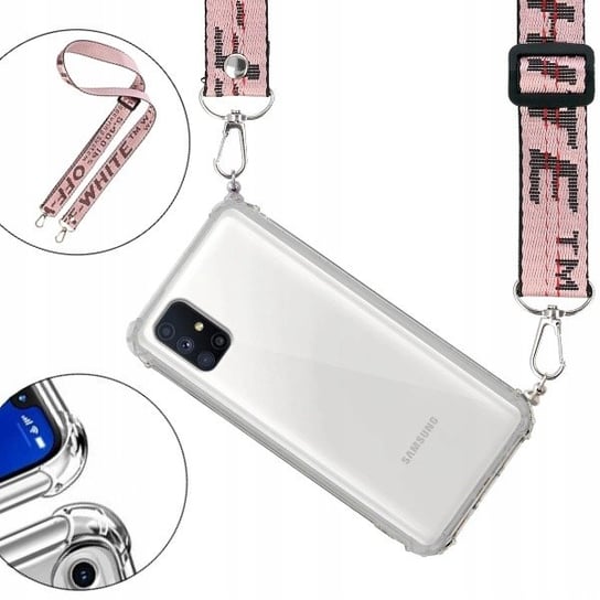 ETUI ANTISHOCK +SMYCZ RÓŻOWA do SAMSUNG M51 Mocna Funnycase