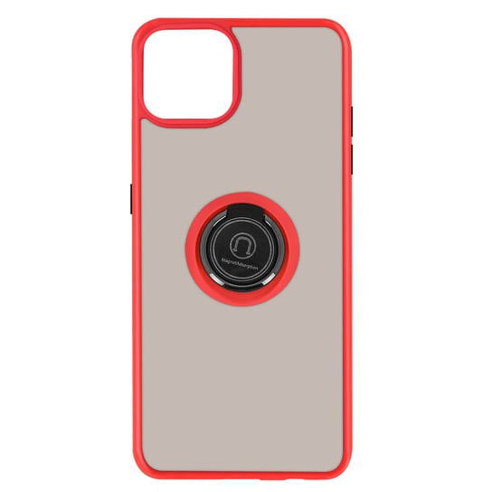 Etui Apple iPhone 13 Bi-materiał Metal Ring Support - czerwone Avizar