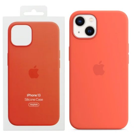Etui Apple iPhone 13 Nektarynkowy Pomarańczowy Silikonowe Plecki MagSafe Apple